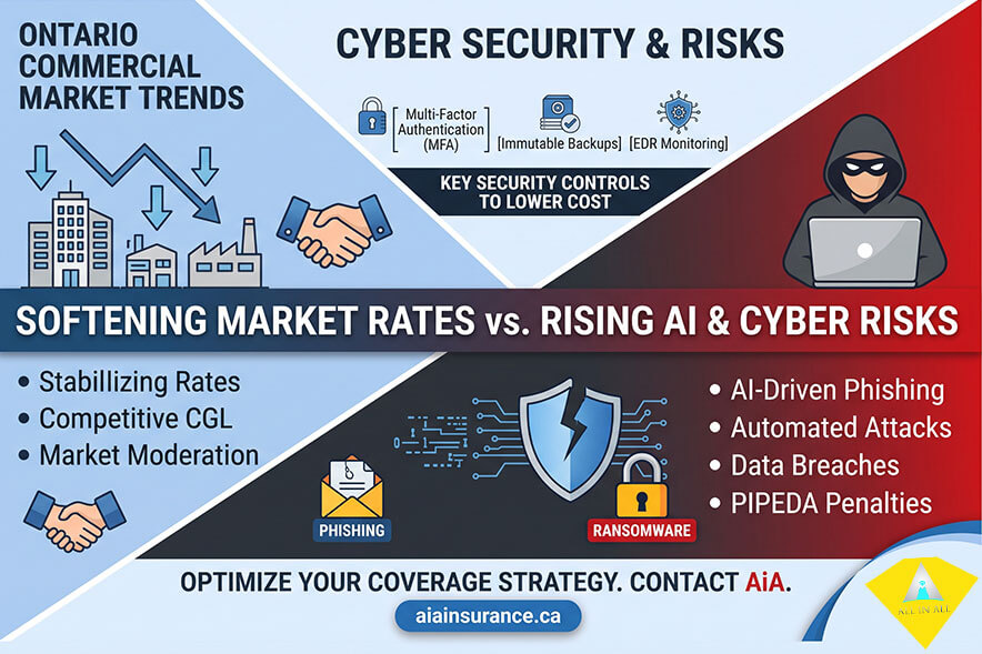 Small business cyber insurance requirements guide comparing general liability insurance with cyber risk management in Ontario.